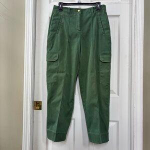 ME+EM Olive Green Cargo Trouser Pants Khaki US Size 10 Contrasting Stiching